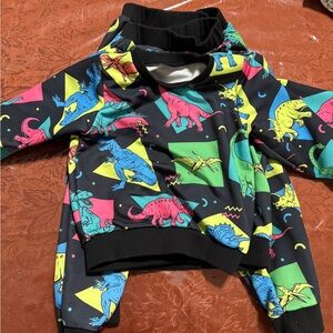 Colorful Dinosaur Print Kids' Outfit